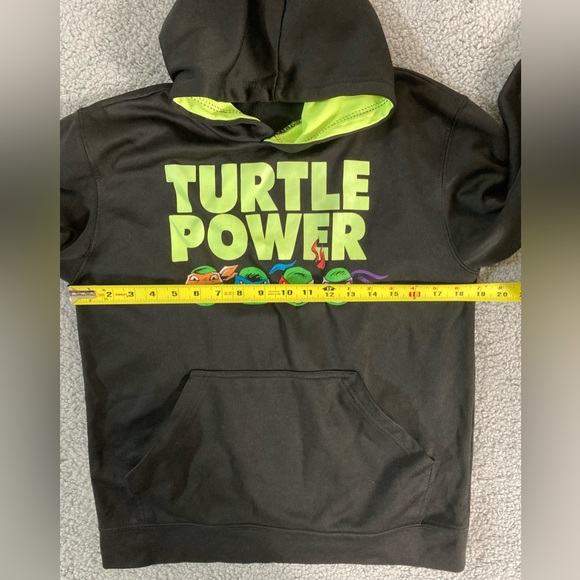 Teenage Mutant Ninja Turtles Nickelodeon Kid’s Black/Lime Hoodie Size 2XL (18) - Picture 6 of 7